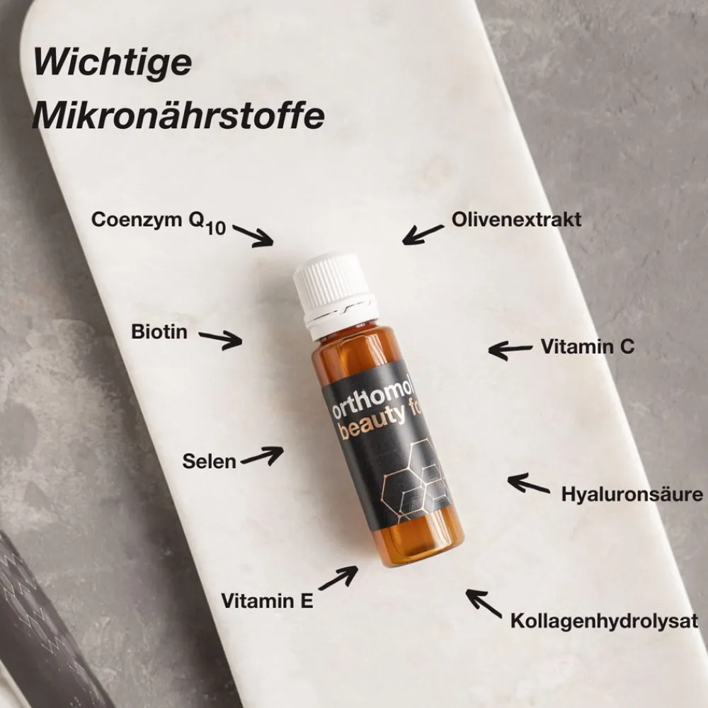 Beauty for Men - für Haut, Haare und Nägel, mit Hyaluronsäure, Kollagen und Coenzym Q10 - Trinkampullen>Orthomol Online
