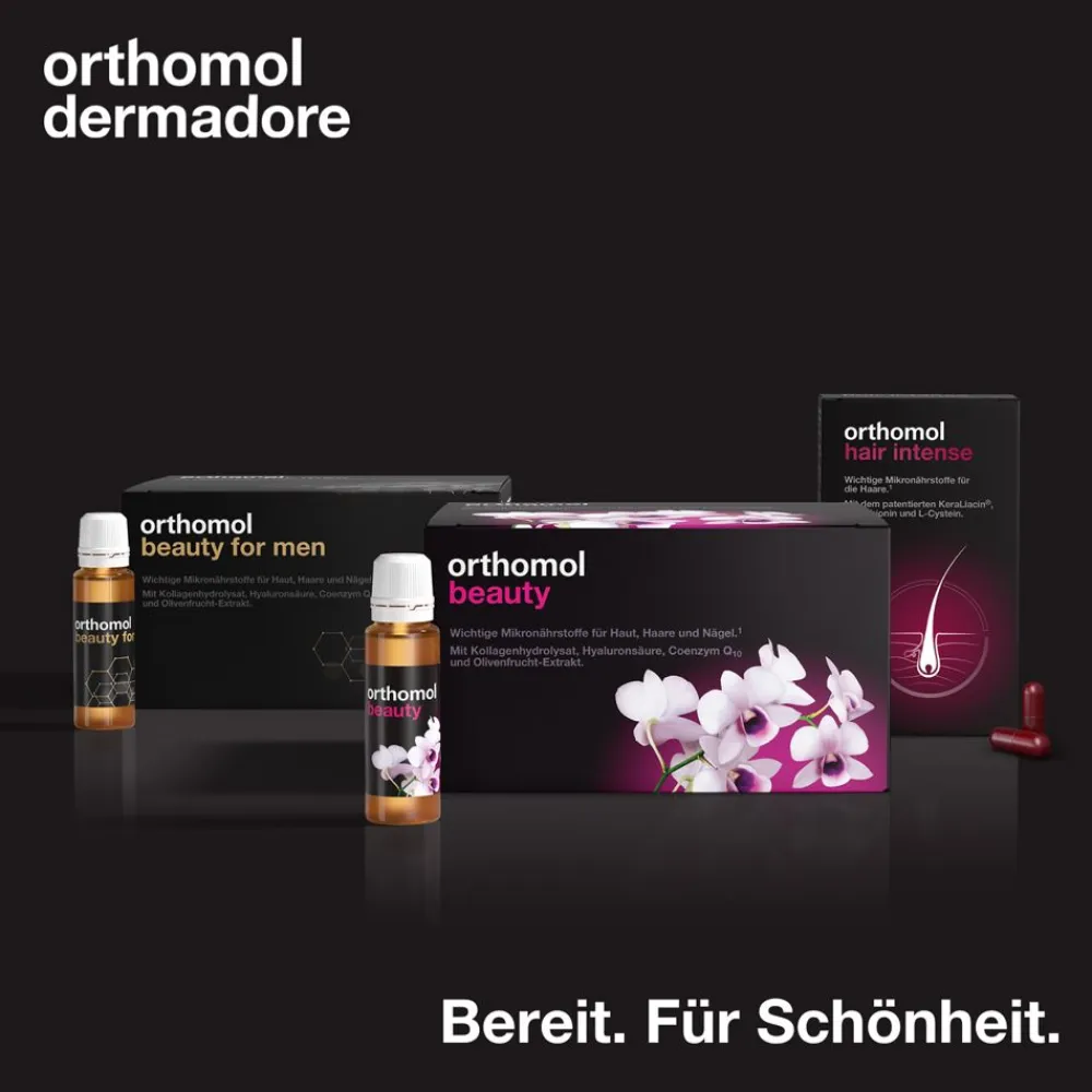 Beauty for Men - für Haut, Haare und Nägel, mit Hyaluronsäure, Kollagen und Coenzym Q10 - Trinkampullen>Orthomol Online