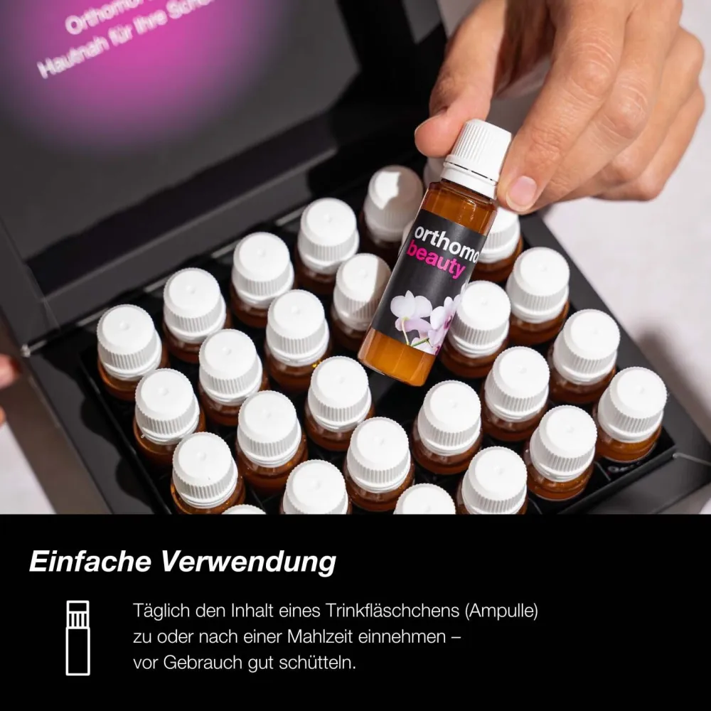 Beauty für Frauen - für Haut, Haare und Nägel, mit Hyaluronsäure, Kollagen und Coenzym Q10 - Nachfüllpackung mit Trinkampullen|Orthomol New