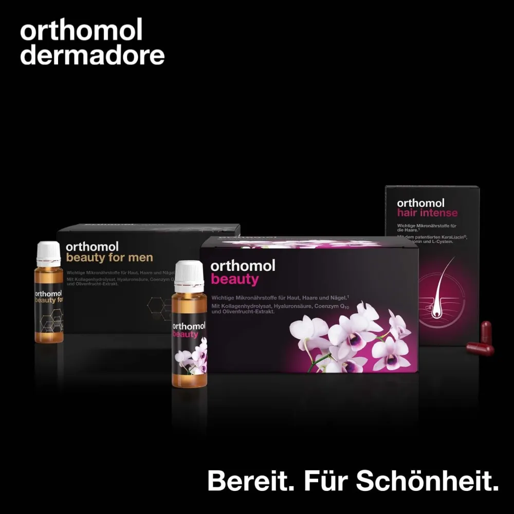 Beauty für Frauen - für Haut, Haare und Nägel, mit Hyaluronsäure, Kollagen und Coenzym Q10 - Nachfüllpackung mit Trinkampullen|Orthomol New