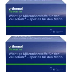 Orthomol Flavon m - Mikronährstoffe für Männer - Zellschutz mit Vitaminen, Selen, Zink, Omega-3-Fettsäure und Folsäure - Kapseln| New