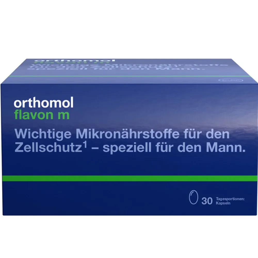 Flavon m - Mikronährstoffe für Männer - Zellschutz mit Vitaminen, Selen, Zink, Omega-3-Fettsäure und Folsäure - Kapseln|Orthomol Online