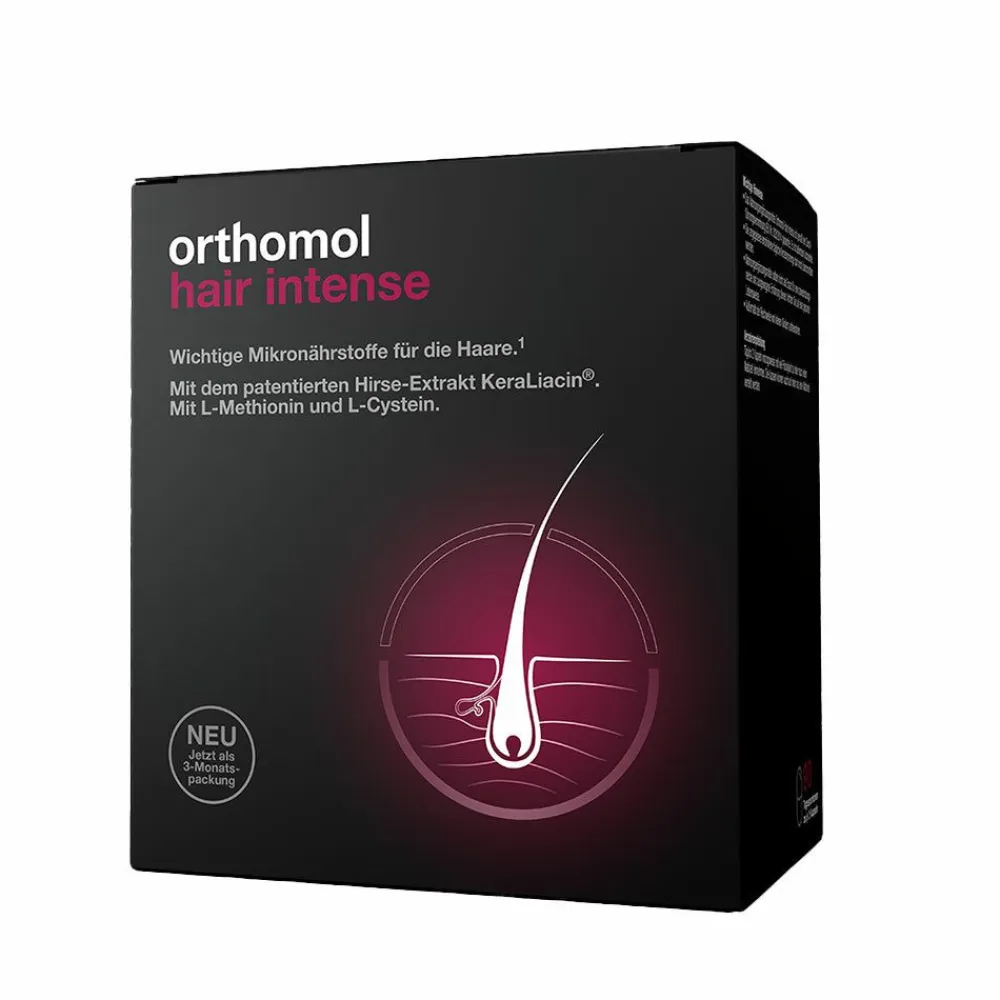 Hair Intense - Mikronährstoffe für schönes Haar - mit Biotin, Kupfer, Zink und dem patentierten KeraLiacin - Kapseln>Orthomol Outlet