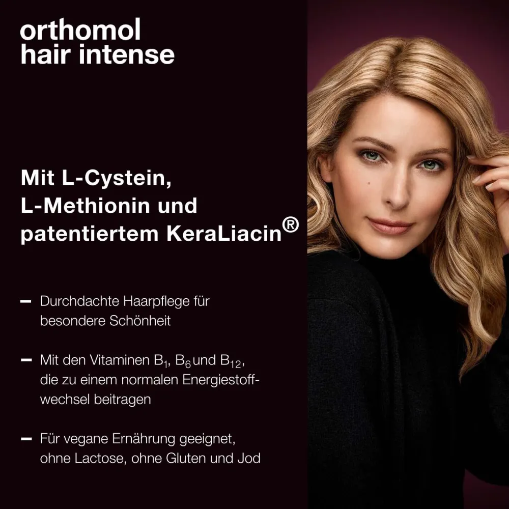 Hair Intense - Mikronährstoffe für schönes Haar - mit Biotin, Kupfer, Zink und dem patentierten KeraLiacin - Kapseln>Orthomol Best