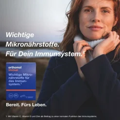 Immun - Mikronährstoffe zur Unterstützung des Immunsystems - mit Vitamin C, Vitamin D und Zink - Direktgranulat Menthol-Himbeere|Orthomol Sale