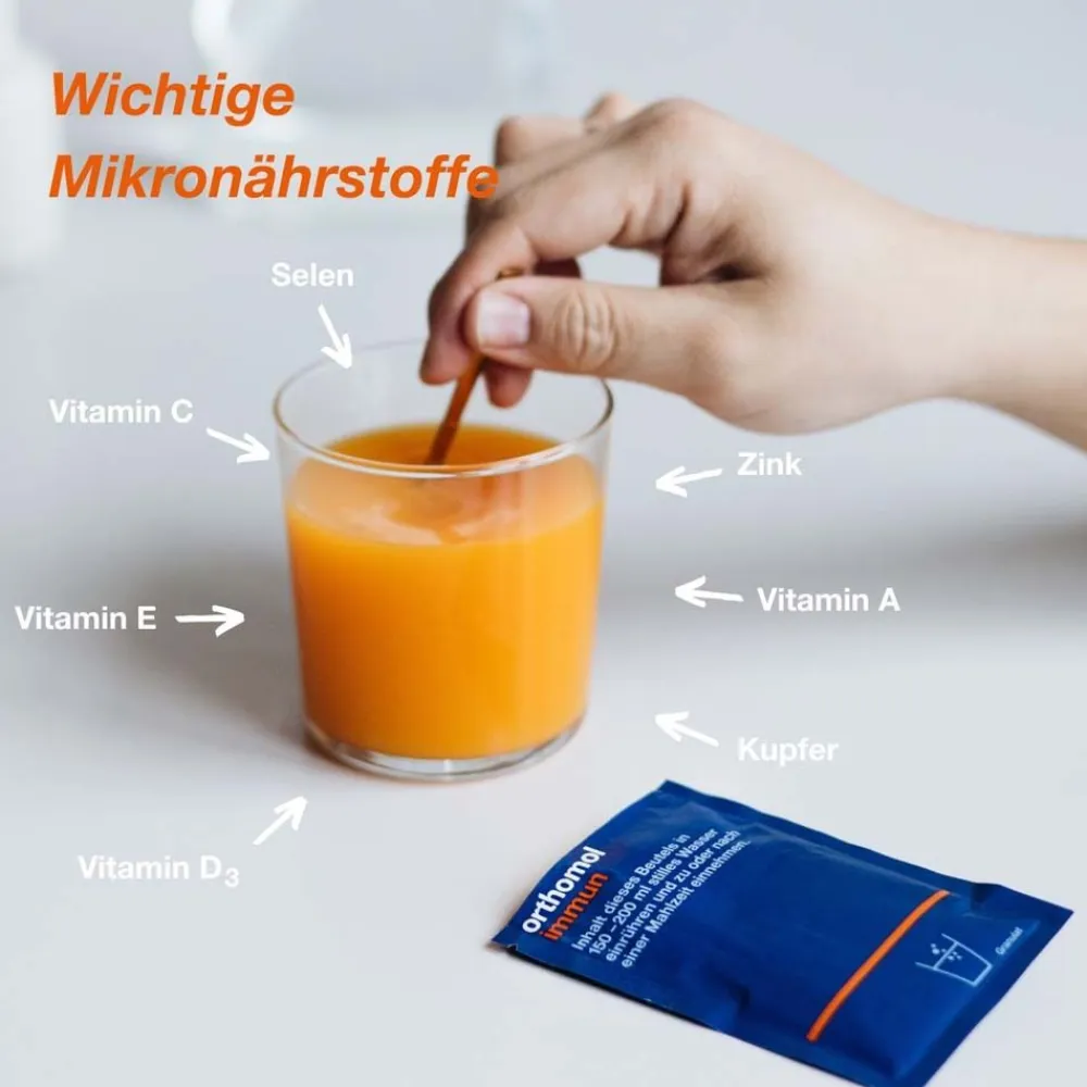 Orthomol Immun - Mikronährstoffe zur Unterstützung des Immunsystems - mit Vitamin C, Vitamin D und Zink - Granulat| Online