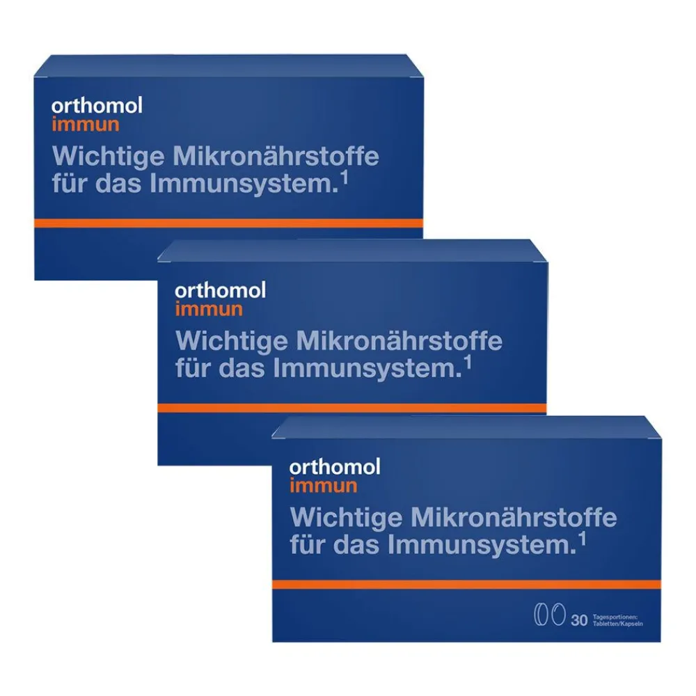 Immun - Mikronährstoffe zur Unterstützung des Immunsystems - mit Vitamin C, Vitamin D und Zink - Tabletten/Kapseln|Orthomol New