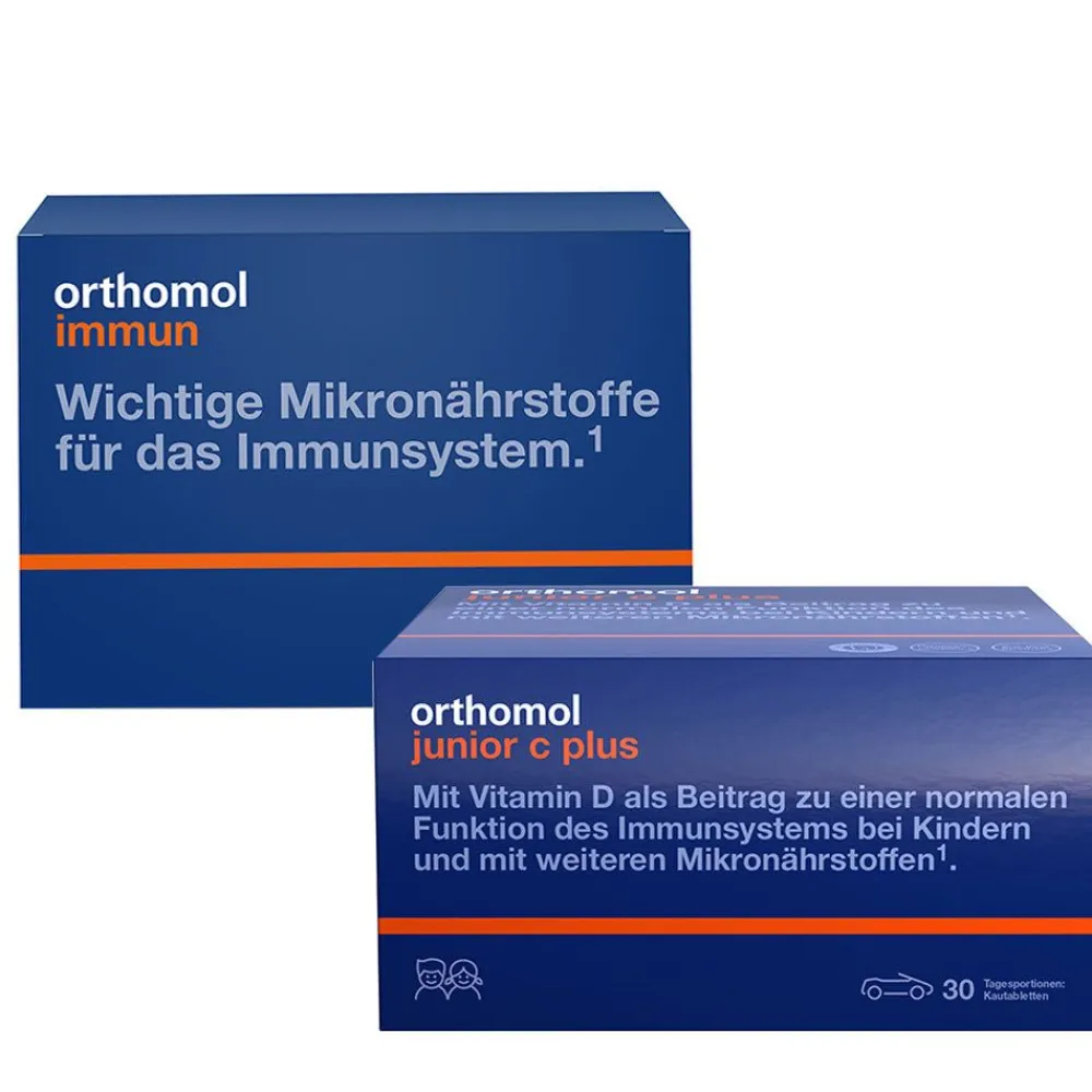 Immun Trinkfläschchen/Tabletten + junior C plus|Orthomol New