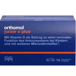 junior C plus - mit Vitamin C als Beitrag zu einer normalen Funktion des Immunsystems - Waldfrucht und Mandarine-Orange - Kautabletten>Orthomol Discount
