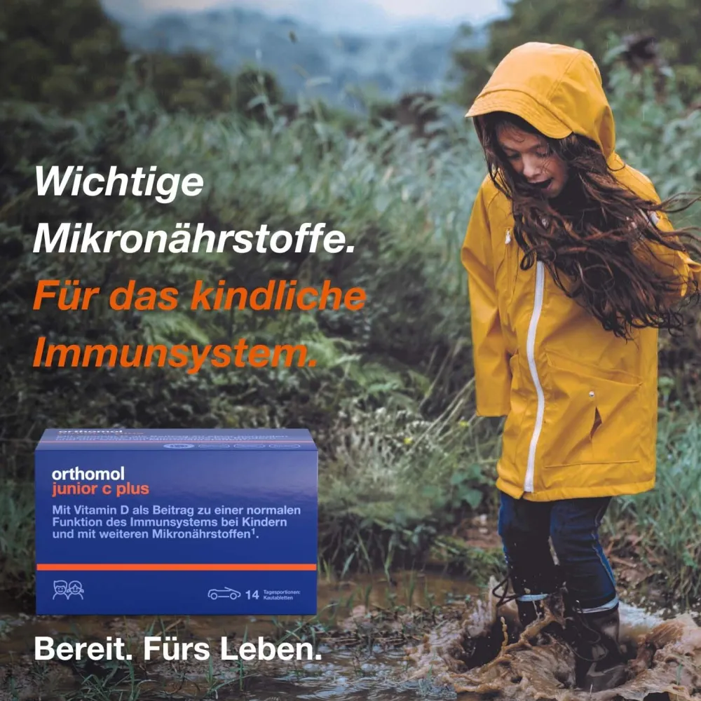 junior C plus - mit Vitamin C als Beitrag zu einer normalen Funktion des Immunsystems - Waldfrucht und Mandarine-Orange - Kautabletten>Orthomol Discount