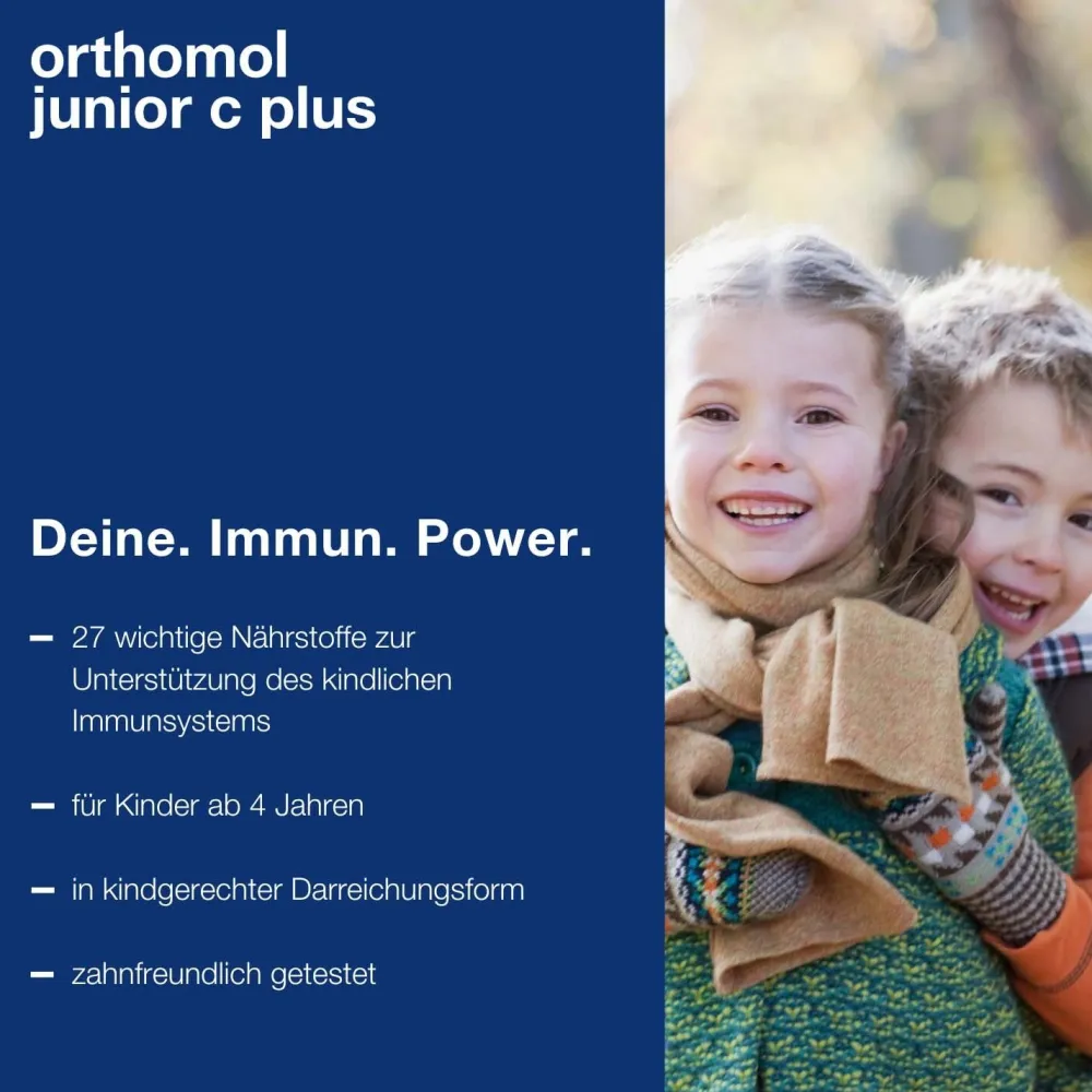 junior C plus - mit Vitamin C als Beitrag zu einer normalen Funktion des Immunsystems - Waldfrucht und Mandarine-Orange - Kautabletten>Orthomol Discount
