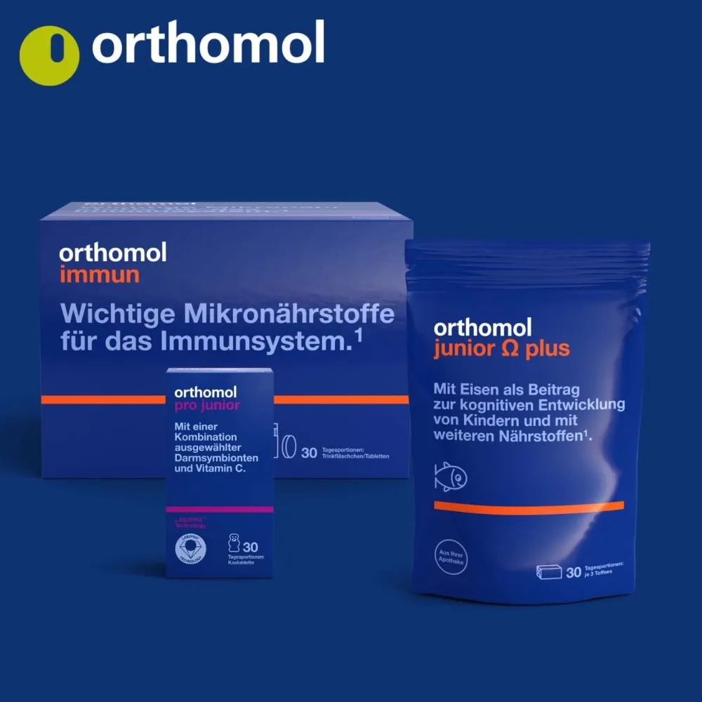 junior C plus - mit Vitamin C als Beitrag zu einer normalen Funktion des Immunsystems - Waldfrucht und Mandarine-Orange - Kautabletten>Orthomol Discount
