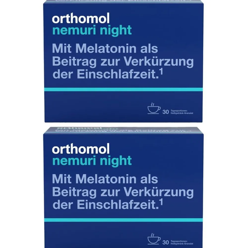 Orthomol Nemuri night - zur Verkürzung der Einschlafzeit – mit Melatonin – Heißgetränk-Granulat| Discount