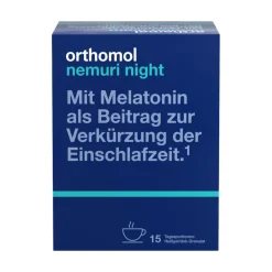 Nemuri night - zur Verkürzung der Einschlafzeit – mit Melatonin – Heißgetränk-Granulat|Orthomol Best