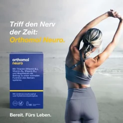 Orthomol Neuro – mit Thiamin, Vitamin B6, B12 und Magnesium als Beitrag zu einer normalen Funktion des Nervensystems – Kapseln - Jetzt 10% mit dem Code orthomol10 sparen*| New