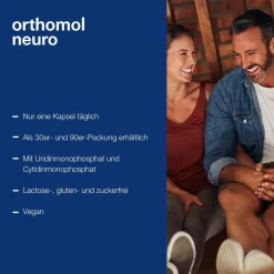 Orthomol Neuro – mit Thiamin, Vitamin B6, B12 und Magnesium als Beitrag zu einer normalen Funktion des Nervensystems – Kapseln - Jetzt 10% mit dem Code orthomol10 sparen*| New