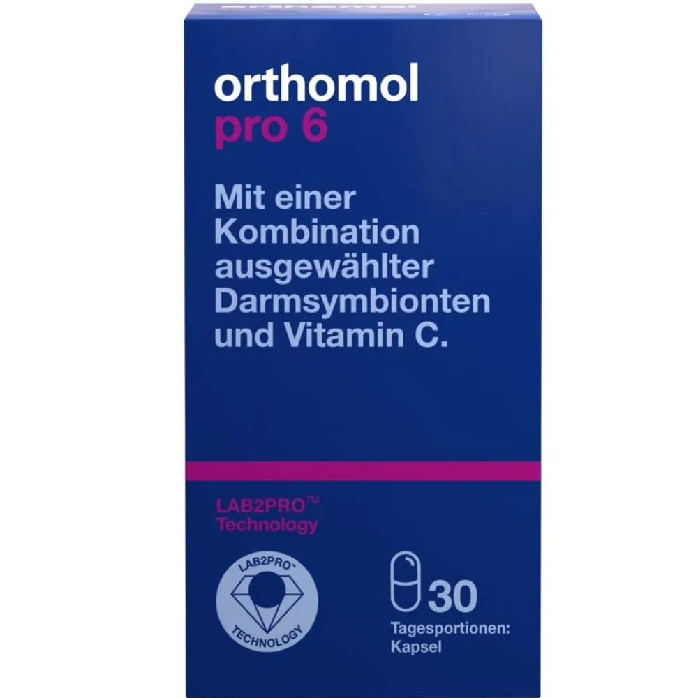 Pro 6 - mit einer Kombination ausgewählter Darmsymbionten und Vitamin C - Kapseln|Orthomol Outlet