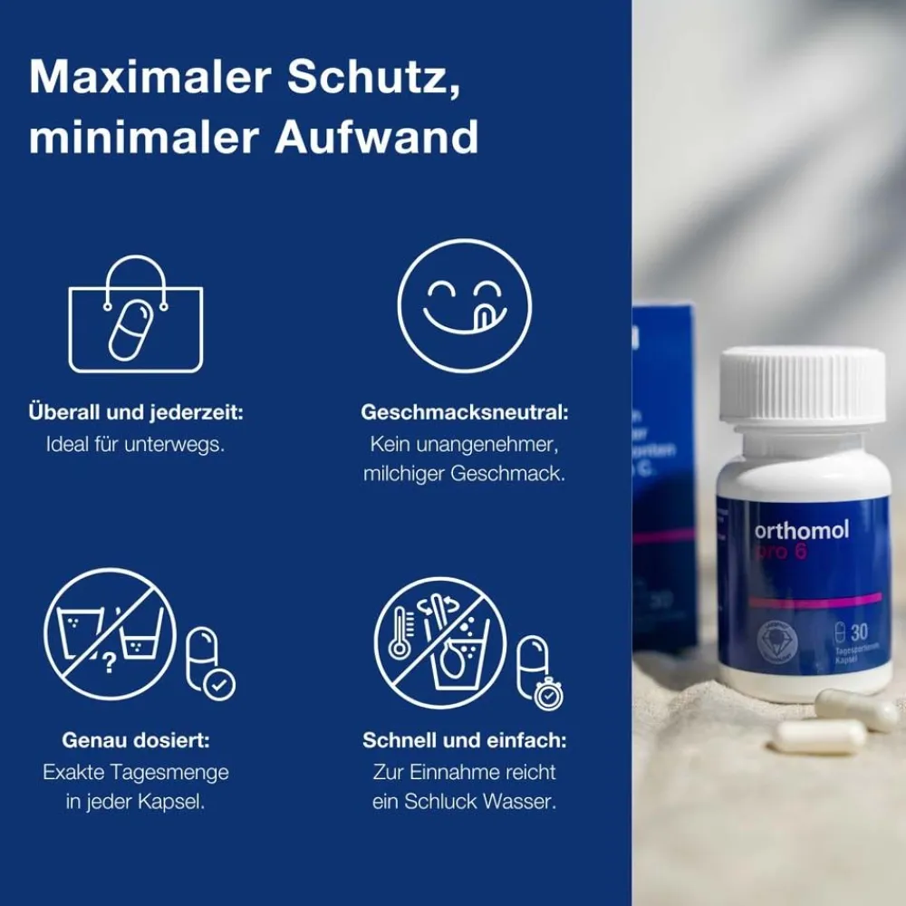 Pro 6 - mit einer Kombination ausgewählter Darmsymbionten und Vitamin C - Kapseln|Orthomol Outlet