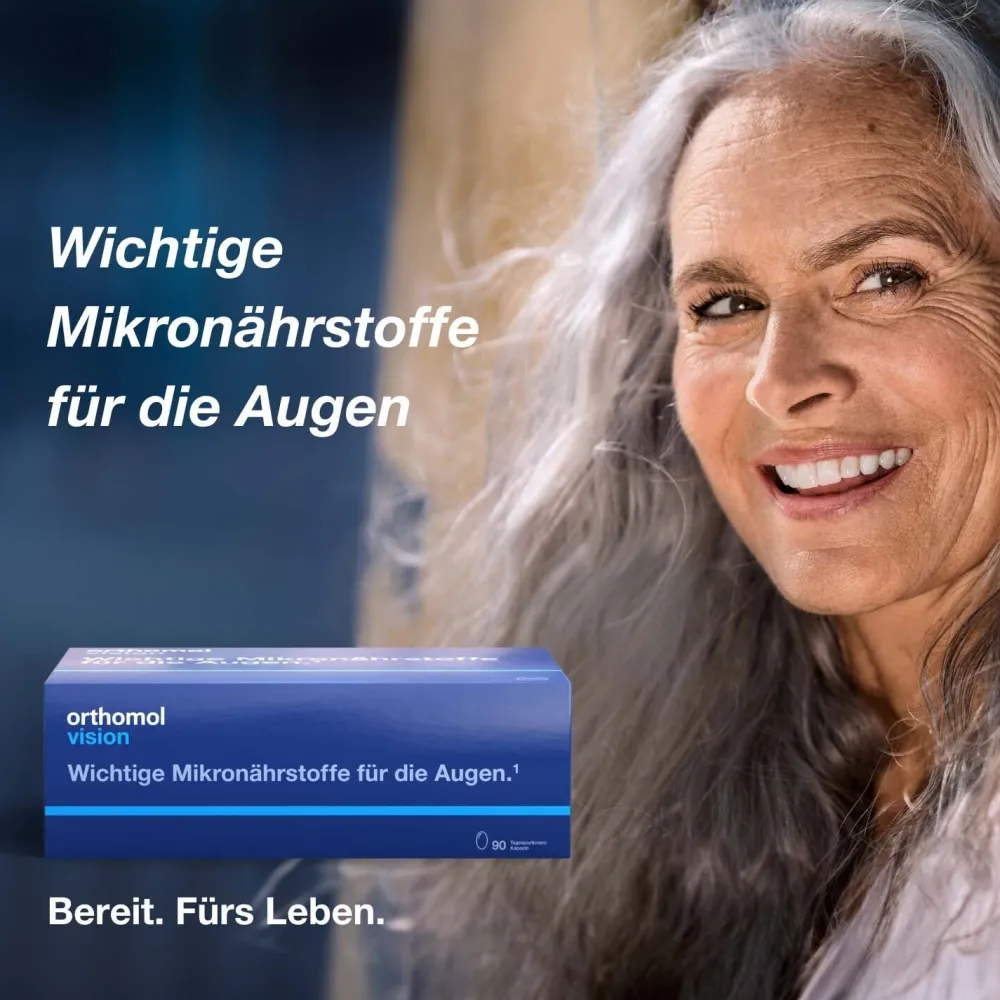 Vision - wichtige Mikronährstoffe für die Augen - Nahrungsergänzung mit Lutein, Zeaxanthin, Omega-3-Fettsäure – Kapseln|Orthomol Best