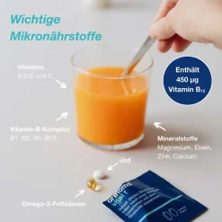 Vital f für Frauen - bei Müdigkeit - mit B-Vitaminen, Omega-3 und Magnesium - Granulat/Tabletten/Kapseln - Orangen-Geschmack|Orthomol Hot
