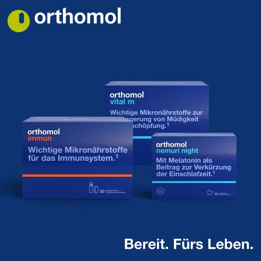 Orthomol Vital f für Frauen - bei Müdigkeit - mit B-Vitaminen, Omega-3, Magnesium - Granulat/Tabletten/Kapseln -Orangen-Geschmack| Hot