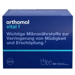 Vital f für Frauen - bei Müdigkeit - mit B-Vitaminen, Omega-3, Magnesium - Granulat/Tabletten/Kapseln - Grapefruit-Geschmack|Orthomol Sale