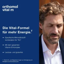 Vital m für Männer - bei Müdigkeit - mit B-Vitaminen, Omega-3 und Magnesium - Trinkampullen/Kapseln - Orangen-Geschmack><noscript><img data-lazyloaded=
