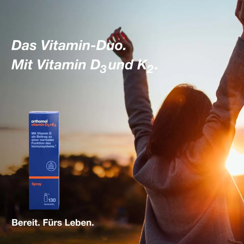 Vitamin D₃+K₂ Spray - Nahrungsergänzungsmittel mit Vitamin D₃ als Beitrag zu einer normalen Funktion des Immunsystems und mit Vitamin K₂ zur Erhaltung normaler Knochen>Orthomol Sale