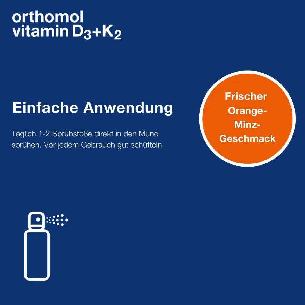 Vitamin D₃+K₂ Spray - Nahrungsergänzungsmittel mit Vitamin D₃ als Beitrag zu einer normalen Funktion des Immunsystems und mit Vitamin K₂ zur Erhaltung normaler Knochen>Orthomol Sale