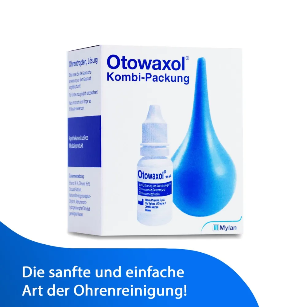 Otowaxol Kombi-Packung - Ohrenschmalzentferner zur sanften Ohrenreinigung, inkl. Ohrenspritze| Sale