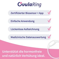 OvulaRing Zyklustracker - Unterstützung der natürlichen Verhütung (6 Monate inkl. App)><noscript><img width=