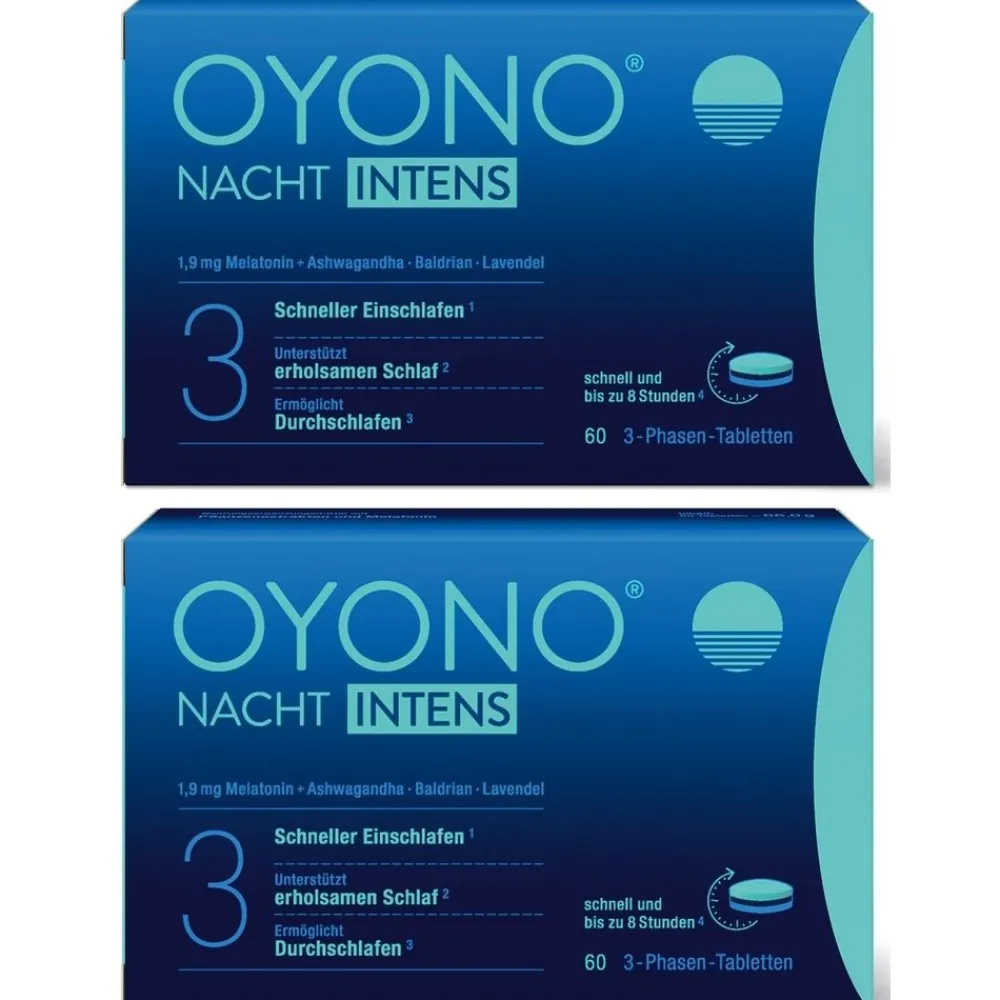 OYONO® Nacht Intens mit 1,9mg Melatonin und Ashwagandha, Baldrian, Lavendel> Online