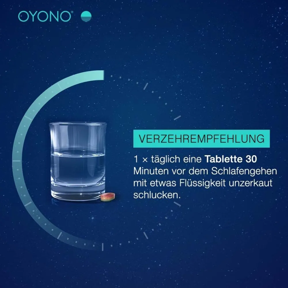OYONO® Nacht Intens mit 1,9mg Melatonin und Ashwagandha, Baldrian, Lavendel> New