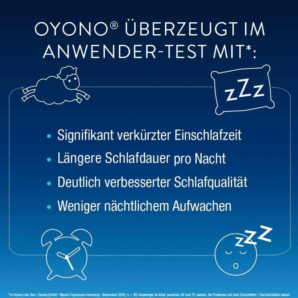 OYONO® Nacht mit 1mg Melatonin, Baldrian und Zitronenmelisse| Discount