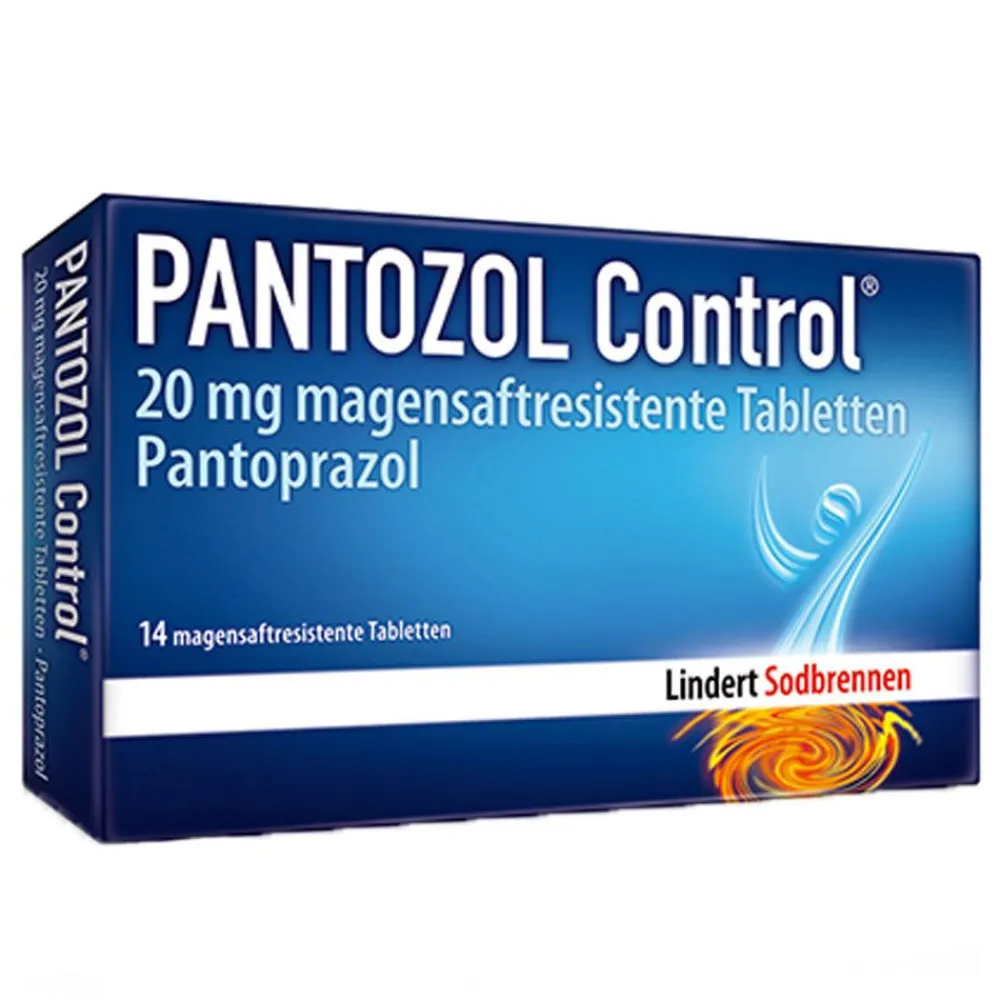 PANTOZOL Control® 20 mg magensaftresistente Tabletten - zur kurzzeitigen Behandlung von Refluxsymptomen (z. B. Sodbrennen, saures Aufstoßen) bei Erwachsenen|Pantoprazol Online