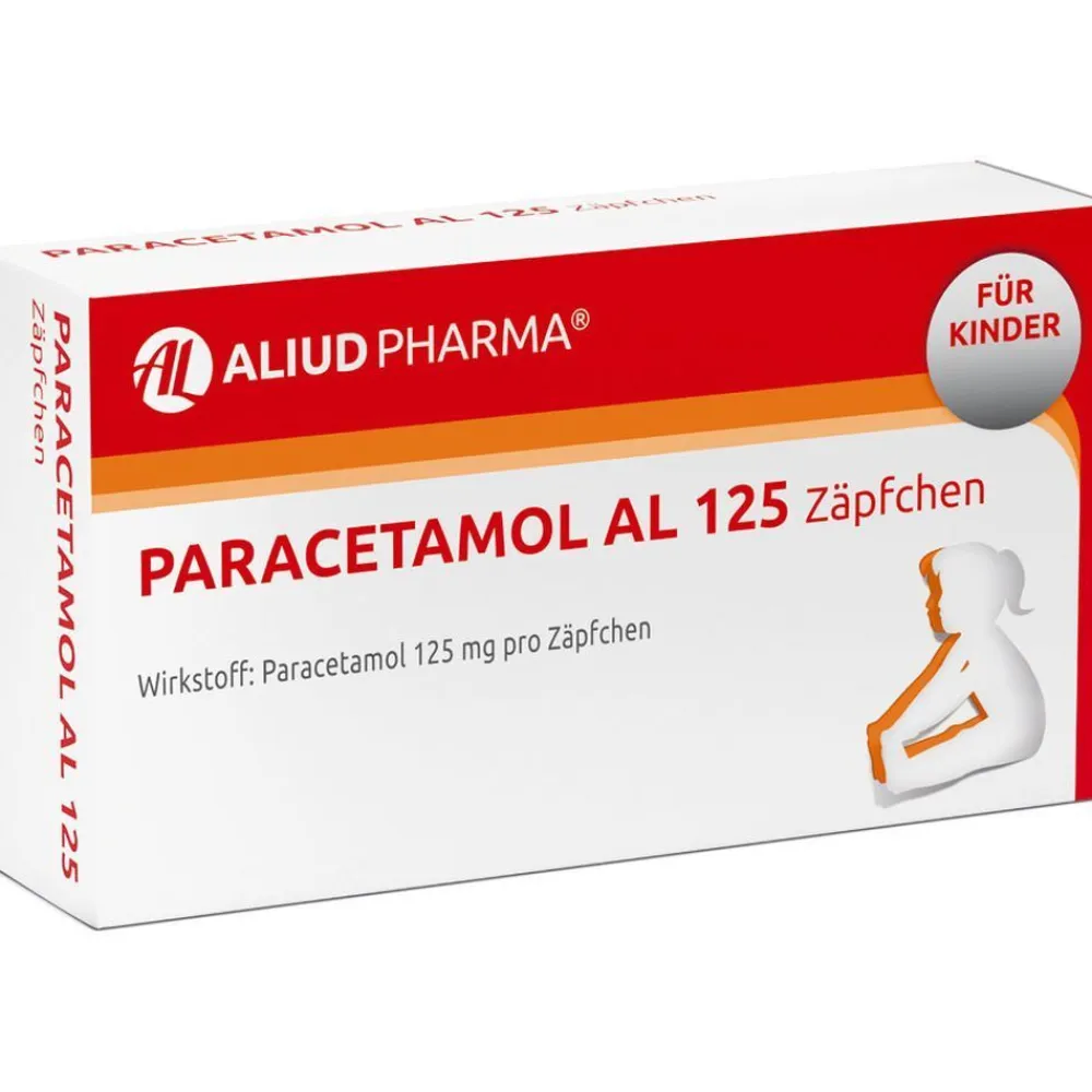 Paracetamol AL 125 Zäpfchen bei akuten Schmerzen und Fieber|Aliud New