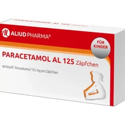 Paracetamol AL 125 Zäpfchen bei akuten Schmerzen und Fieber|Aliud New