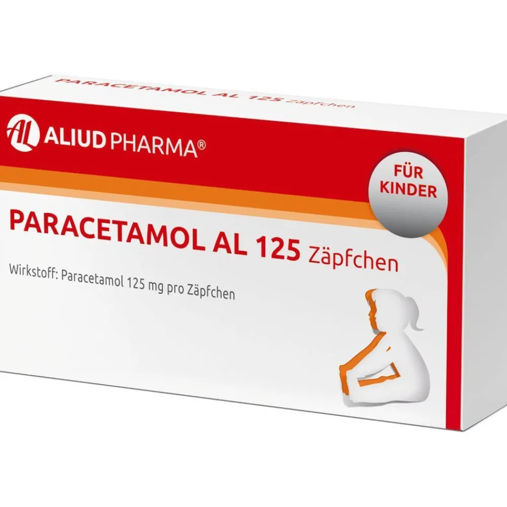 Paracetamol AL 125 Zäpfchen bei akuten Schmerzen und Fieber|Aliud New