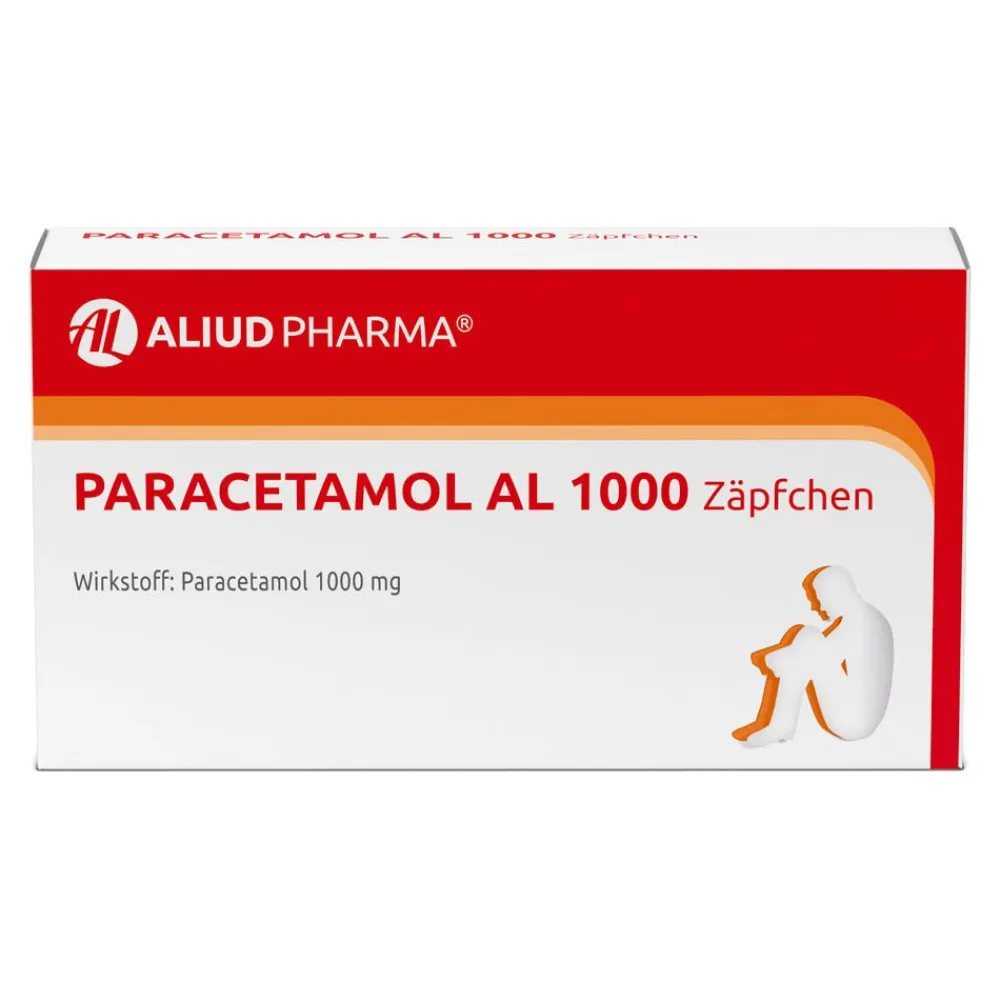 Paracetamol AL 1000 Zäpfchen bei akuten Schmerzen und Fieber>Aliud Clearance