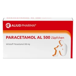 Paracetamol AL 500 Zäpfchen bei akuten Schmerzen und Fieber><noscript><img width=