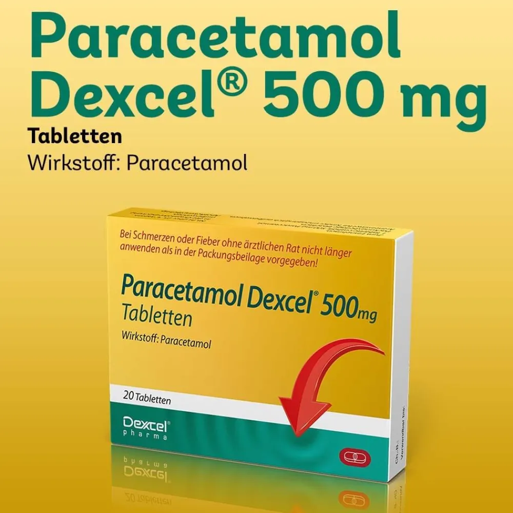 Paracetamol Dexcel® 500 mg, bei leichten bis mäßig starken Schmerzen>