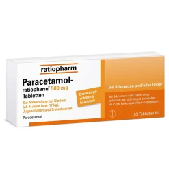 Paracetamol-® 500 mg Tabletten - Kopfschmerzen und Fieber effektiv lindern>ratiopharm Hot