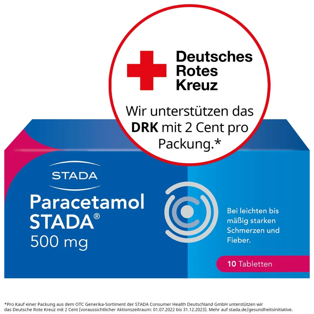 ® 500 mg Tabletten bei leichten bis mäßig starken Schmerzen und Fieber>Paracetamol Stada Clearance
