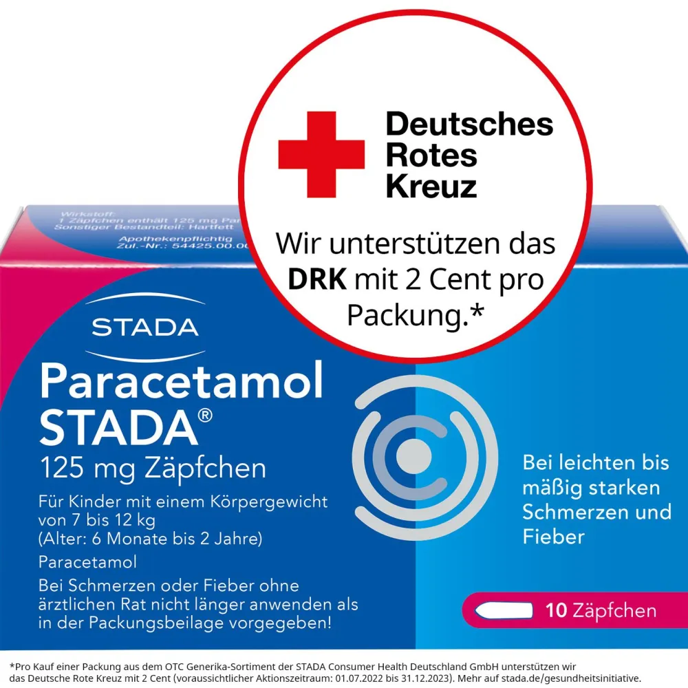® 125 mg Zäpfchen|Paracetamol Stada Clearance