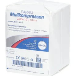 Mullkompressen 10 cm x 10 cm unsteril 8-fach>PARAM Best