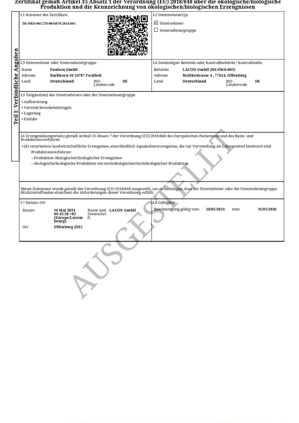 Paulsen Bio Pfirsich> Clearance