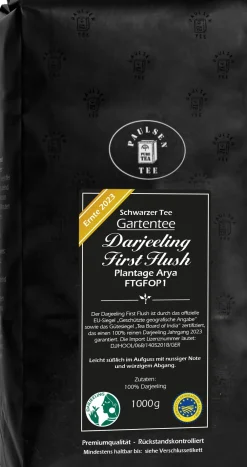 Paulsen Darjeeling First Flush FTGFOP1, Ernte 2023 - Plantage Arya-schwarzer Tee| New