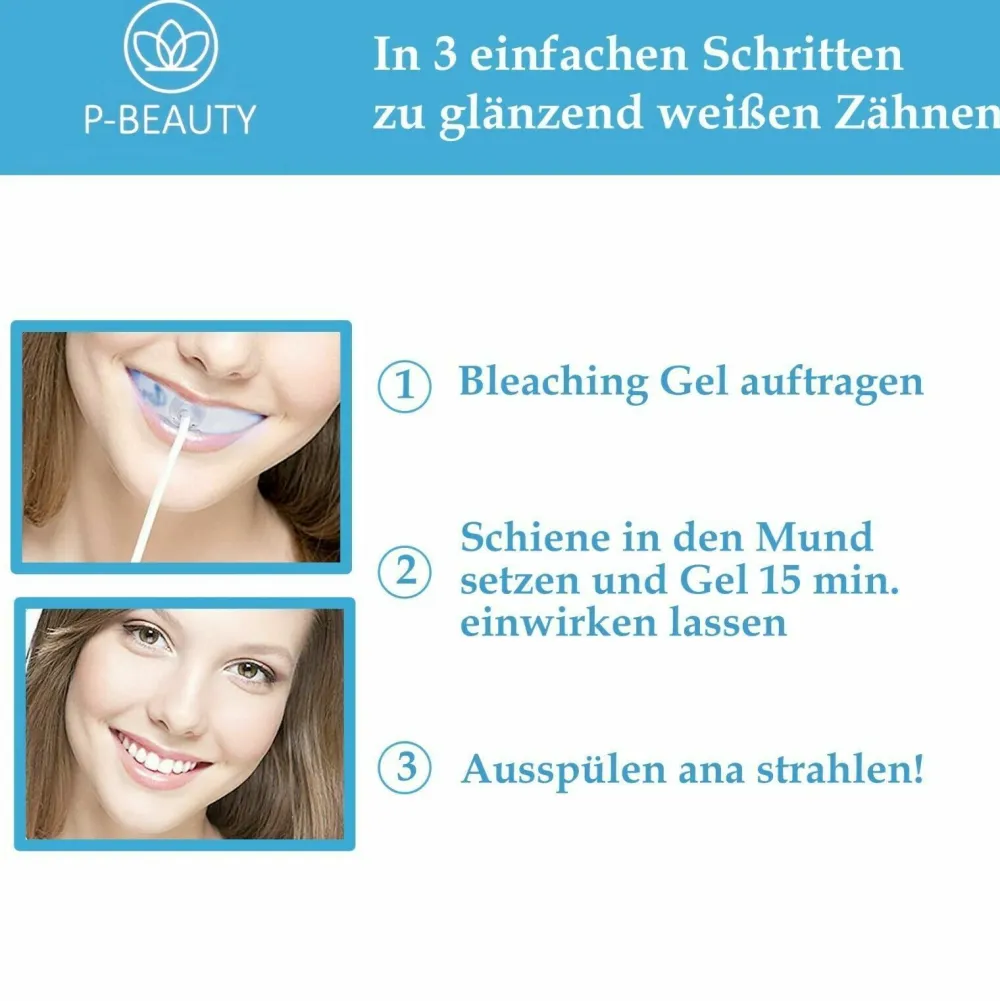 Zahnaufhellungs Set Bleichsystem weiße Zähne>P-BEAUTY Hot