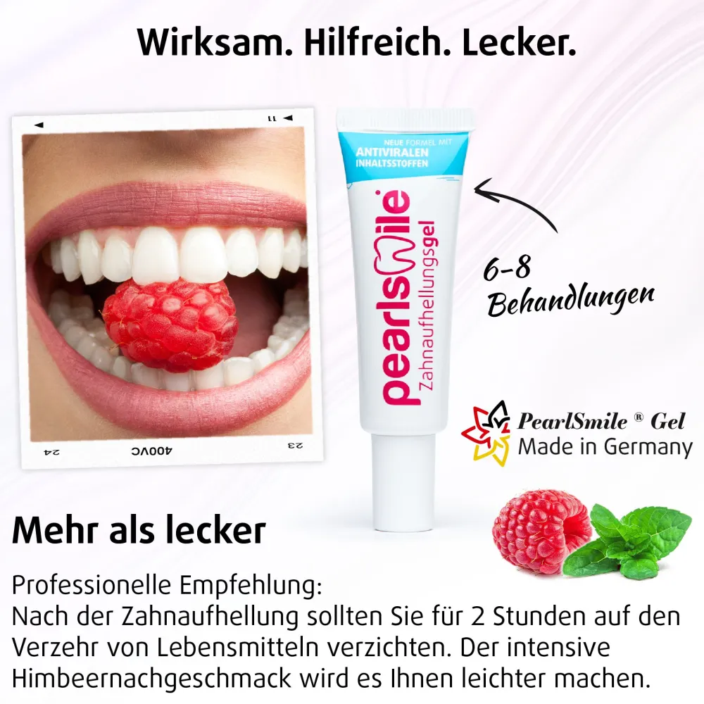 PearlSmile Zahnaufhellungsgel – Himbeere-Minze> New