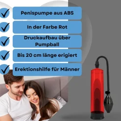 Penispumpe mit Pumpball - Rot - Lovelyness|Easytoys Best